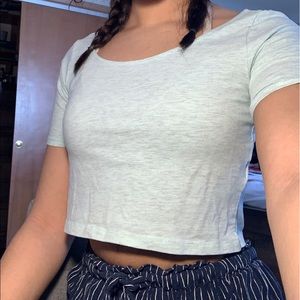 Mint green heather top